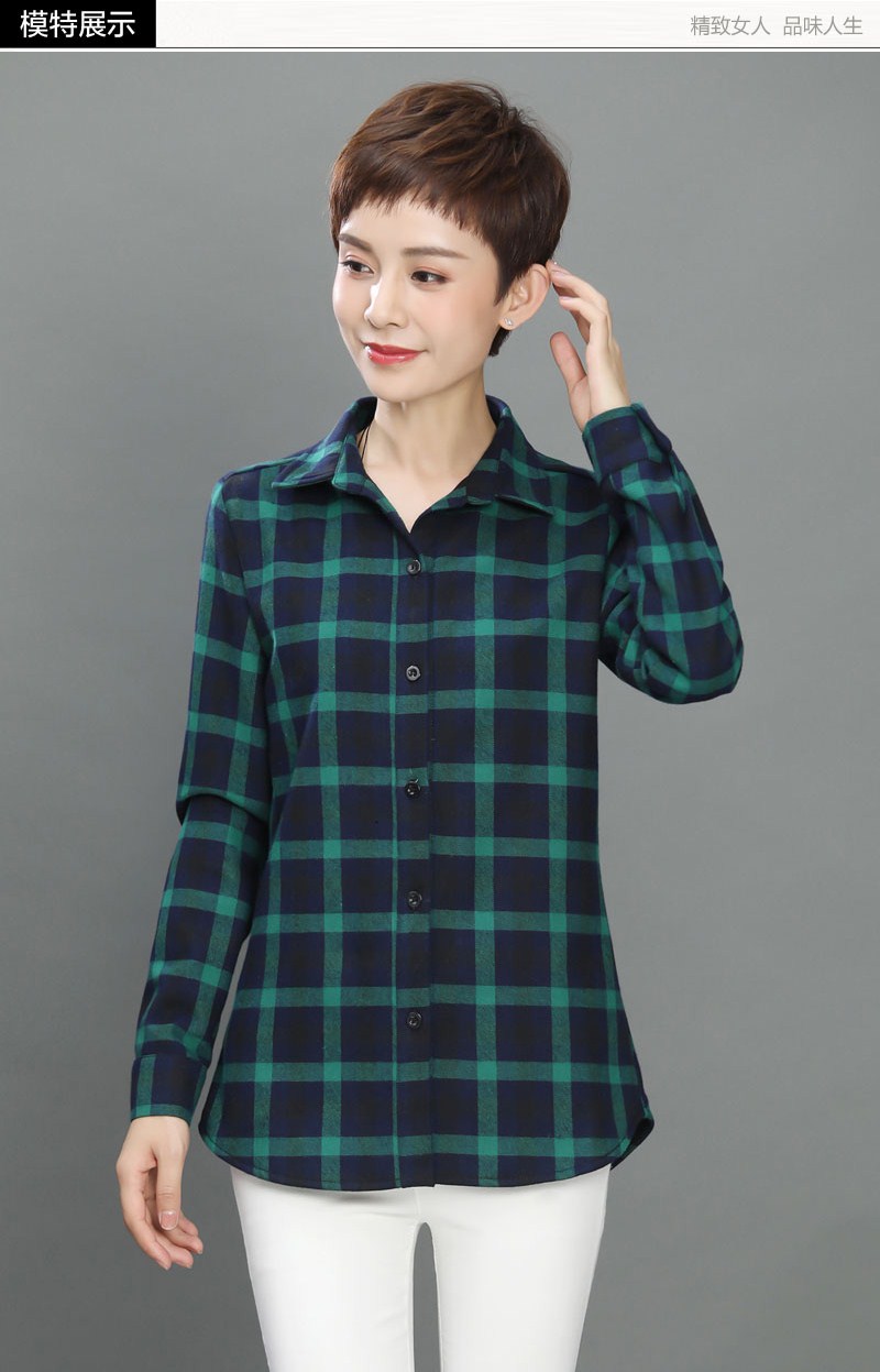 Mùa xuân và mùa thu Phụ nữ trung niên Kích thước lớn Mẹ lỏng Áo sơ mi kẻ sọc giản dị Áo dài tay nữ 30-40 Áo sơ mi - Áo sơ mi dài tay 	áo sơ mi nữ dài tay màu đen	