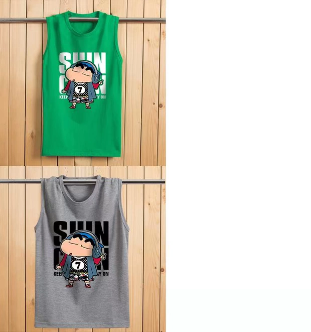 Mùa hè nam mới tay áo thun cotton tay áo cộng với phân bón XL cổ tròn rộng vai rộng vest thể thao