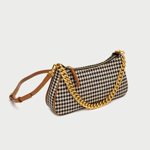 Сумка через плечо, цепь, ретро сумка подмышку, осенняя