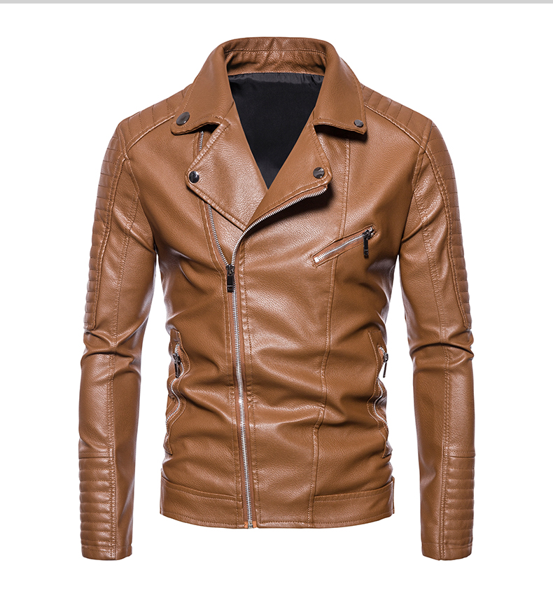 Description Picture 3 of itemBrand clothing Motorcycle Slim Leather Jacket Men's Leather Jacket British Fashion Men 4XL-M's PU Leather Jacket
