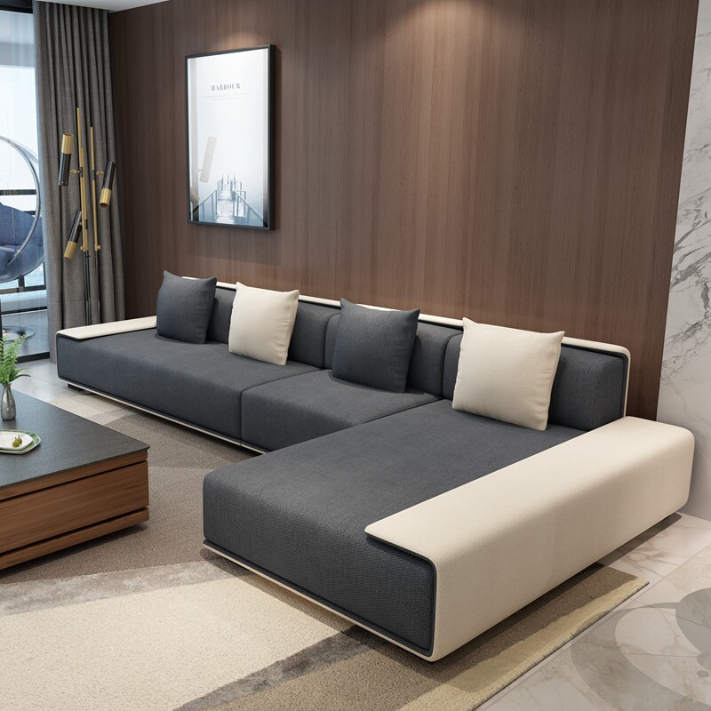 Fabric sofa Living room Size family Type Composition detachable washout Nordic minimalist metal frame tech cloth Latex Sofa