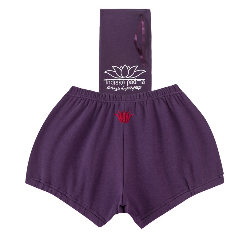 Iyengar Shorts, Yoga Shorts, Lantern Pants with Tapered Legs, Slimming, Leg-Lengthening, Pure Cotton, Embroidered Lotus, Soft and Sweat-Absorbent