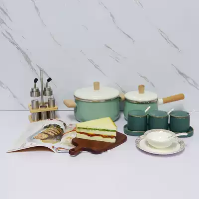 Model room kitchen kitchenware ornaments soup pot milk pot props seasoning Jar Ornaments Japanese modern simple jewelry ornaments