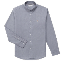 (商场同款)Hazzys哈吉斯长袖衬衫男士牛津纺新款2024年春季衬衣