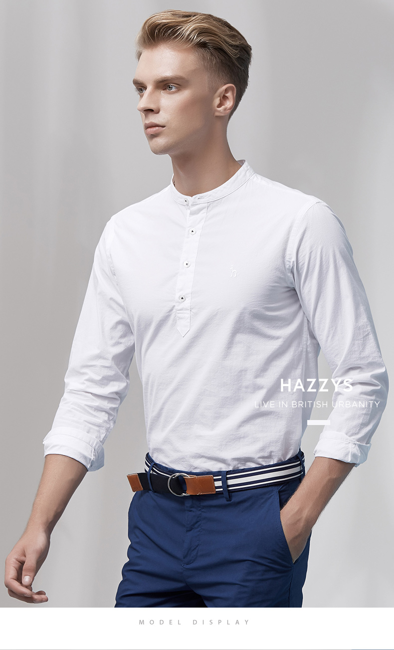 Hazzys cotton nam áo dài tay Hajis xuân hè mới áo sơ mi khí giản dị thời trang áo sơ mi Anh áo sơ mi nữ công sở