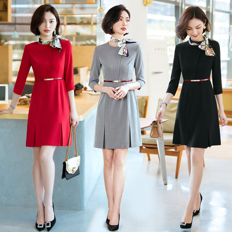 Professional wear dress summer temperament goddess fan stewardess uniform fashion high-end beautician overalls suit spring