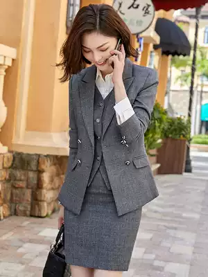Office suit suit suit suit female high-end dress fashion temperament interview manager overalls overalls British small suit