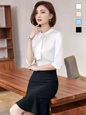 Professional suit high-end shirt autumn fashion temperament celebrity wind front desk overalls goddess fan OL teacher dress summer