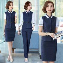 Flight attendant uniform professional suit female spring and autumn suit new temperament front desk work cost OL suit vest female summer