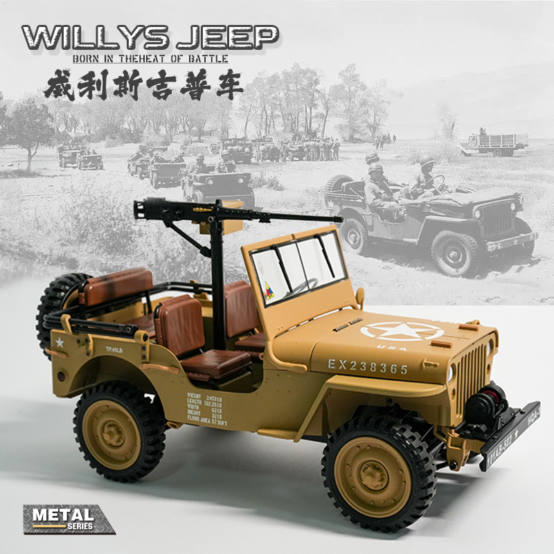 2025 New Hengguan 1:14 Willys Jeep Remote Control Car Model Rc Professional Military Vehicle Children's Toy