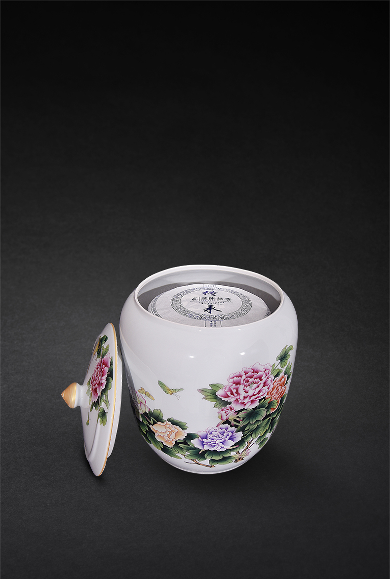 Jingdezhen ceramic famille rose very beautiful caddy fixings sitting room porch Chinese style household adornment furnishing articles craft gift