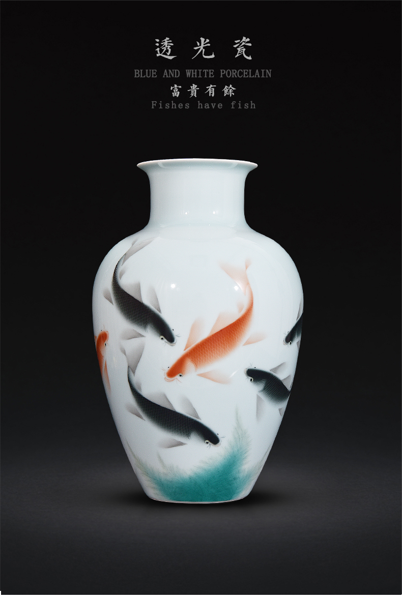Jingdezhen ceramic hand - made well - off lohan vase furnishing articles living room flower arranging Chinese vases, arts and crafts