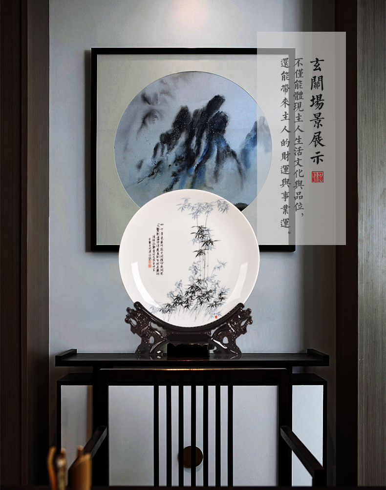 Jingdezhen ceramics by patterns decorative hanging dish by dish sitting room of the new Chinese style household adornment handicraft furnishing articles