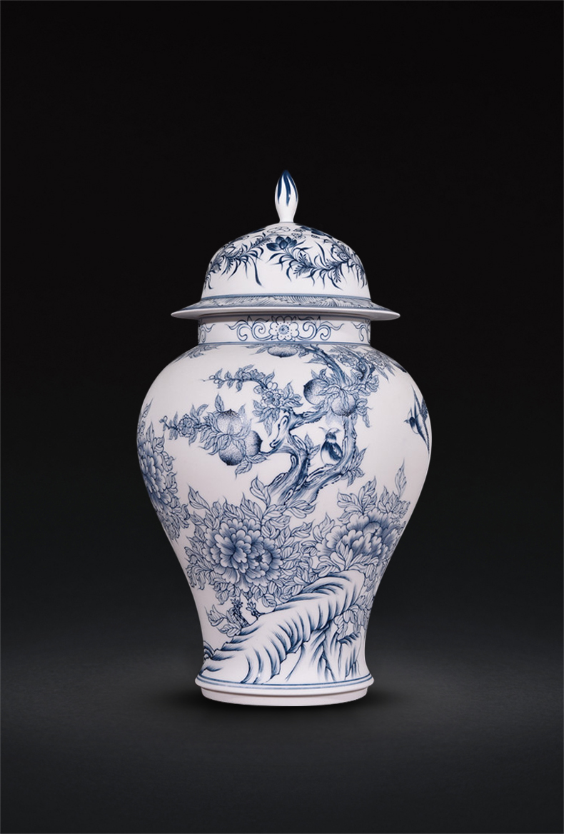 Hand - made porcelain of jingdezhen ceramics unglazed pot vase peony cultivars (general furnishing articles of the new Chinese style sitting room adornment