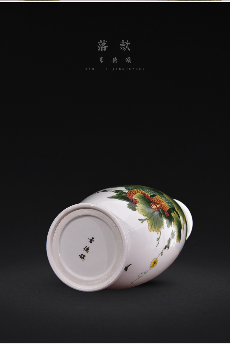 Jingdezhen ceramics powder enamel after idea gourd vases, new Chinese style furnishing articles flower arrangement sitting room decoration