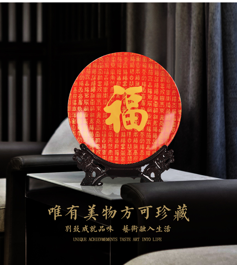 Jingdezhen ceramics powder enamel buford decorative hanging dish sits plate of new Chinese style sitting room porch domestic act the role ofing handicraft furnishing articles