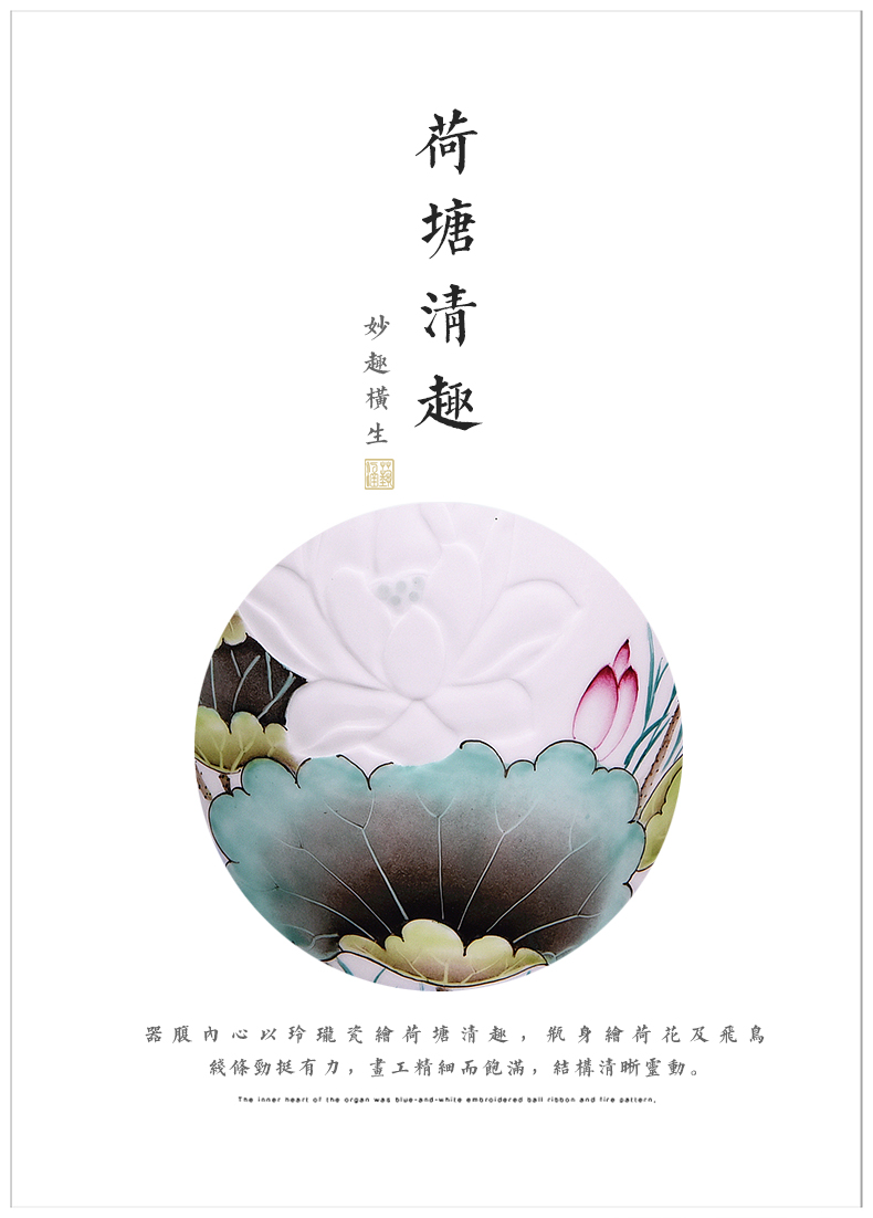Jingdezhen ceramic knife clay hand - made vases, flower arranging Chinese style household living room TV cabinet decoration handicraft furnishing articles