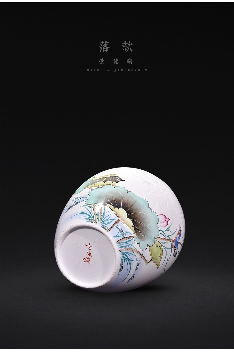 Jingdezhen ceramic knife clay hand - made vases, flower arranging Chinese style household living room TV cabinet decoration handicraft furnishing articles