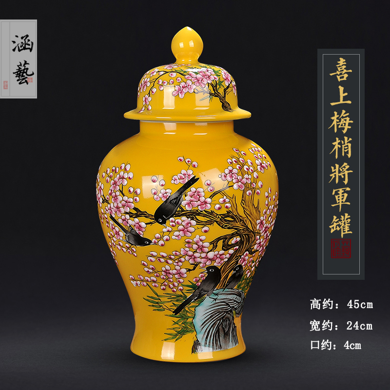 Jingdezhen ceramics hand - made xi mei tip bottles of living room flower vase on household crafts porcelain furnishing articles