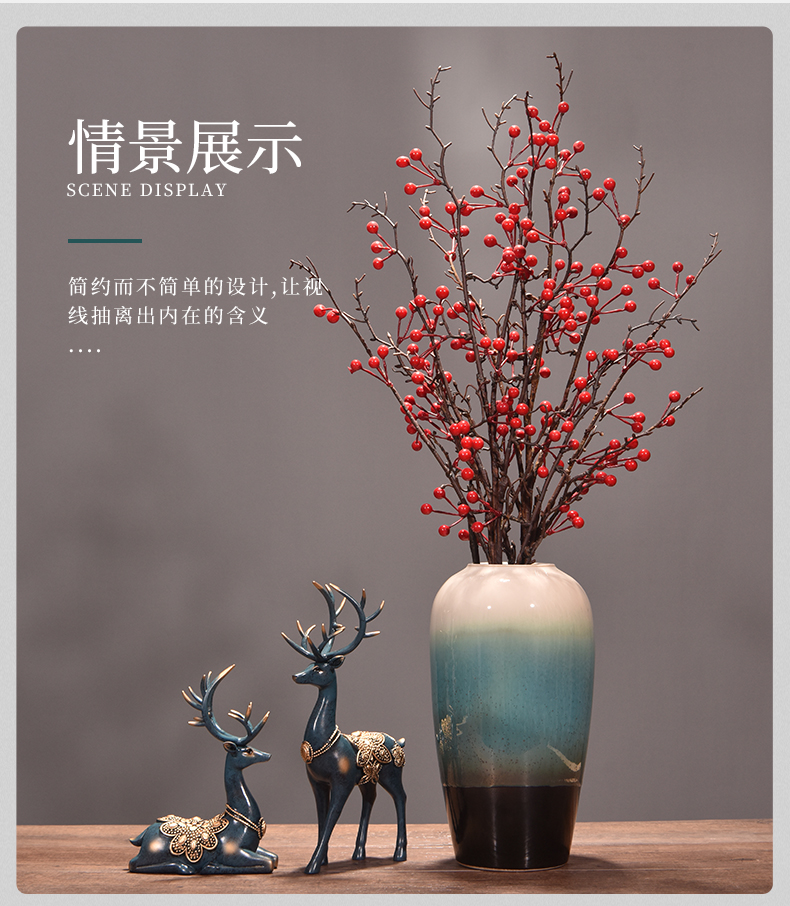 Jingdezhen Chinese style living room porch hydroponic TV ark, thick ceramics up vase mesa flower arranging creative furnishing articles