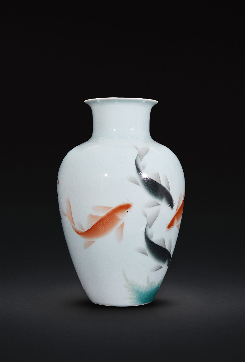 Jingdezhen ceramic hand - made well - off lohan vase furnishing articles living room flower arranging Chinese vases, arts and crafts