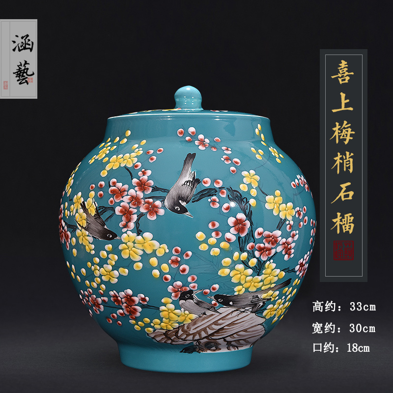 Jingdezhen ceramics hand - made xi mei tip bottles of living room flower vase on household crafts porcelain furnishing articles