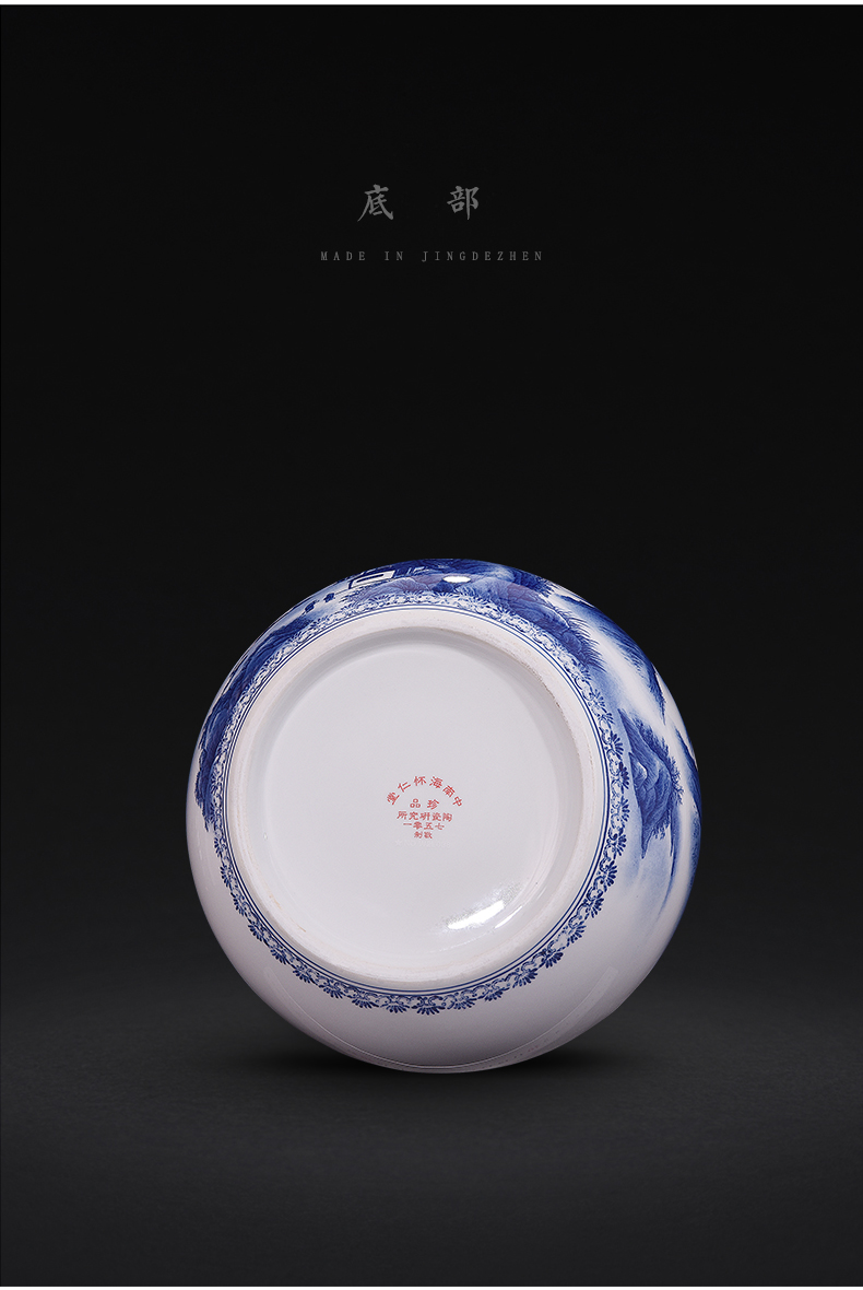 Jingdezhen ceramics hand - made porcelain family aquarium fish sitting room adornment handicraft furnishing articles of the new Chinese style in the mountains