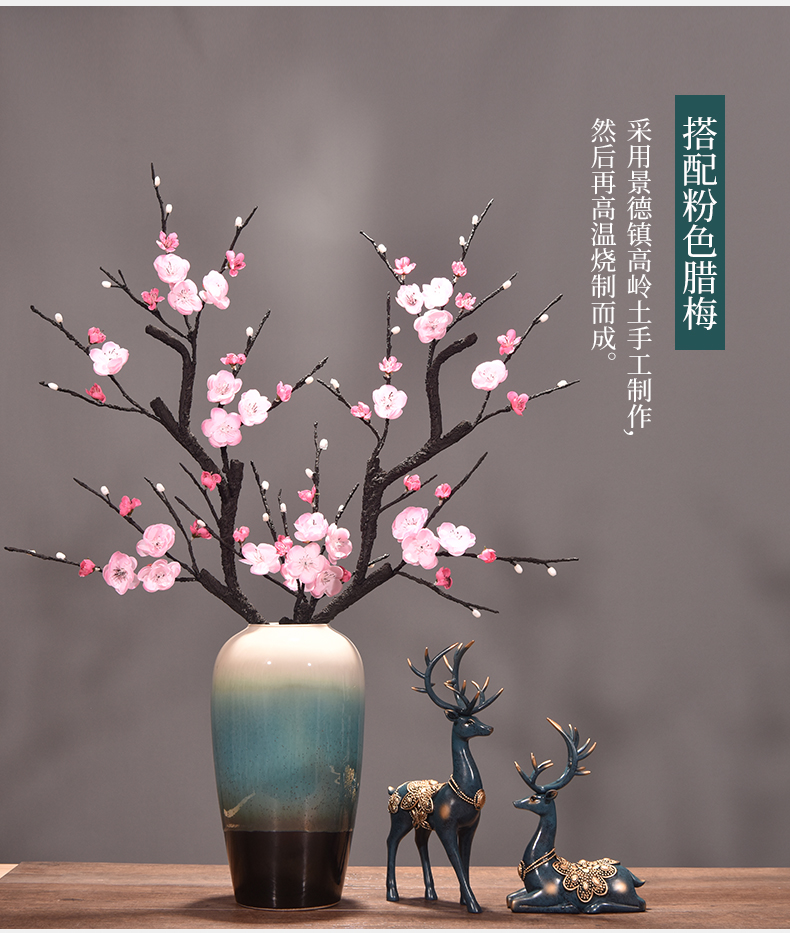 Jingdezhen Chinese style living room porch hydroponic TV ark, thick ceramics up vase mesa flower arranging creative furnishing articles