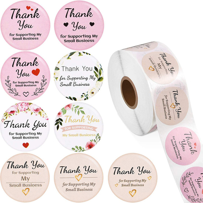 New products 500 purple flowers thank you seal tag dairy tea sticker cute handmade gift decoration