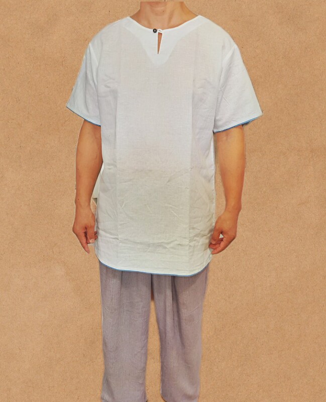 Yoga Barn/Indian Traditional Yoga Clothing for Men, White Cotton and Linen Meditation Clothing, Kundalini Hatha Isha