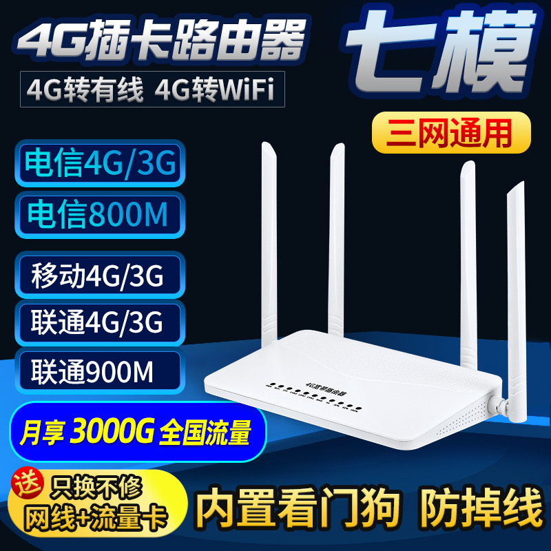 4g wireless router Triple play Unicom Telecom Home business plug-in sim card portable Internet treasure mifi mobile hotspot Portable wifi to wired broadband cpe unlimited traffic through the wall artifact