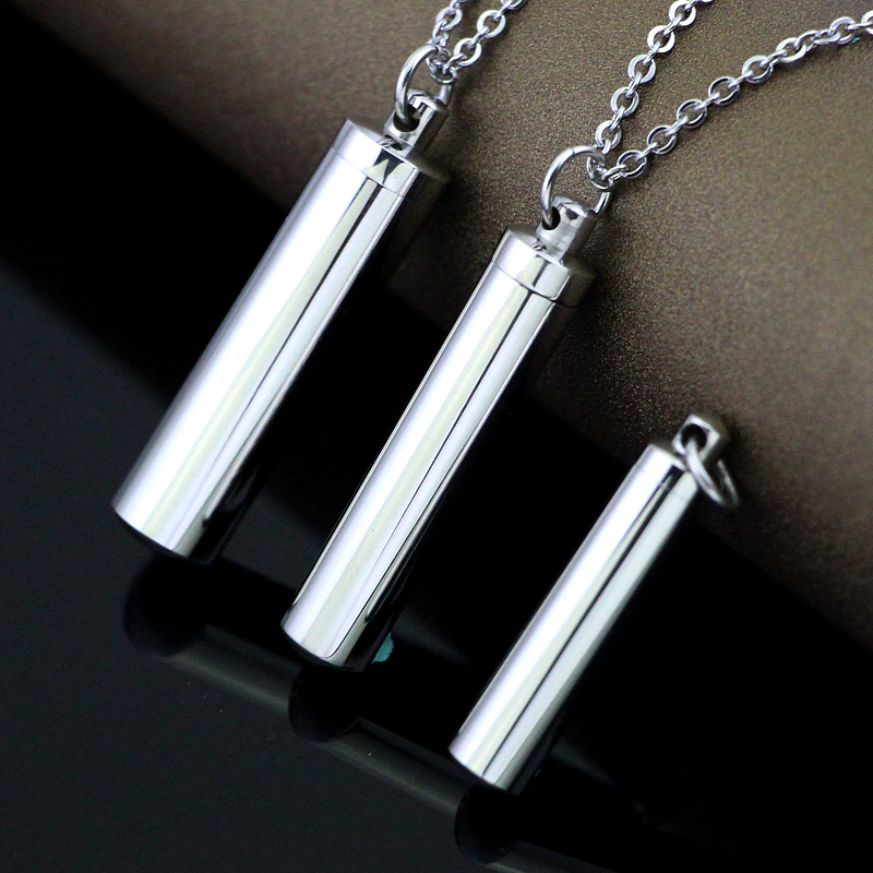 免费个性刻字可打开香水瓶项链钛钢实用装东西男士女式吊坠首饰品