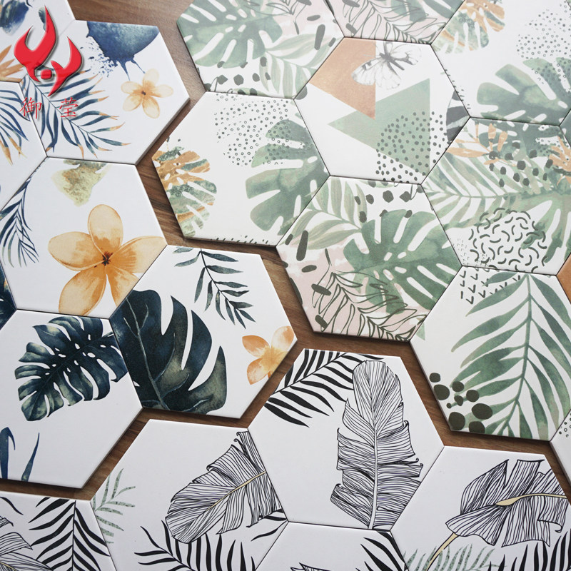 Nordic hexagonal brickwork brick wall brick-and-mortar kitchen floor tile Makeup Room Balcony Hexagon Tile Hexagon Flower Brick