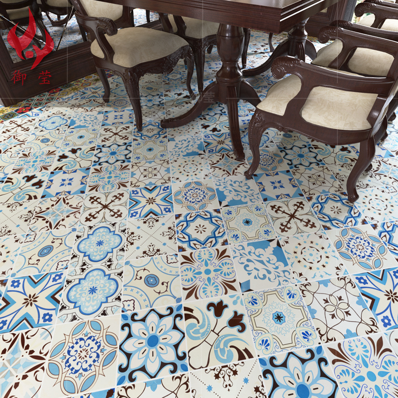 Usd 4 83 Mediterranean Style Blue Flower Brick Milan Geometric Mediterranean Style Blue Flower Brick