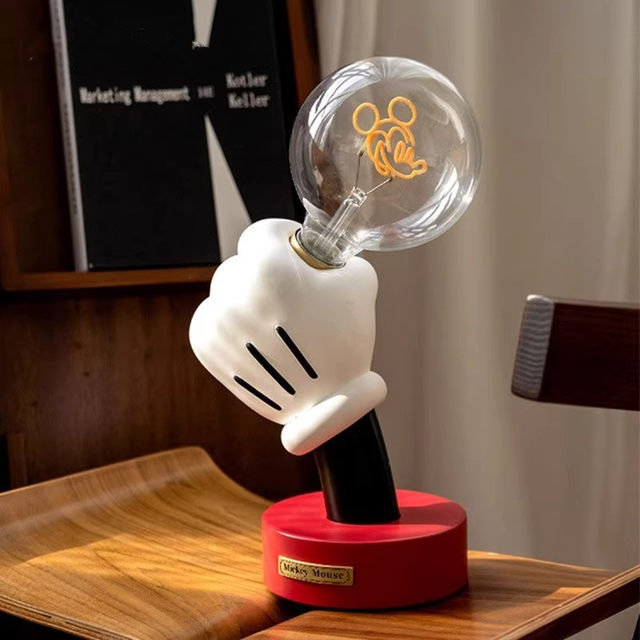 Authentic Mickey Mouse Small Desk Lamp Handheld Lamp Trendy Toy Figure Trendy Doll Home Living Room Bedroom Decoration Ornament