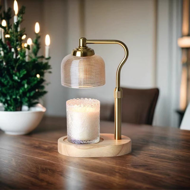 European-Style Wooden Aromatherapy Wax Melting Lamp, Telescopic Wax Melting Lamp with Adjustable Height and Dimming, Can Be Raised and Lowered, Wedding Gift