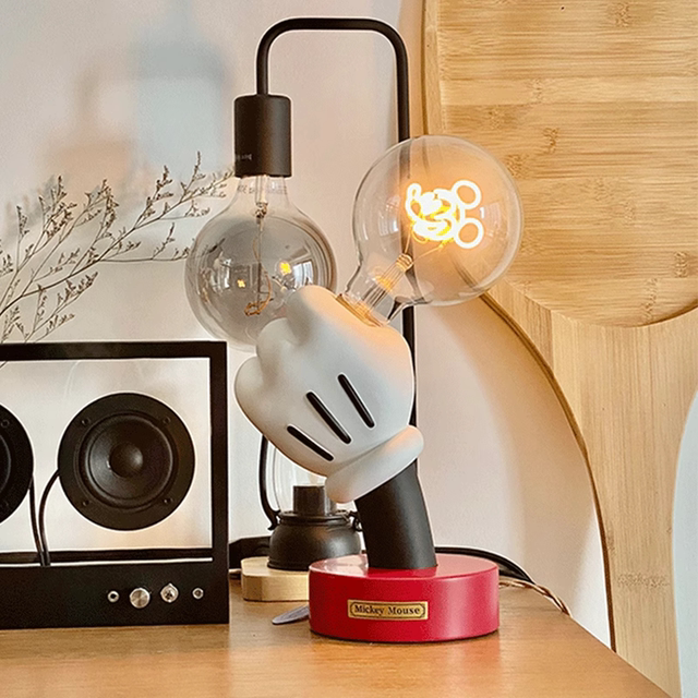 Authentic Mickey Mouse Small Desk Lamp Handheld Lamp Trendy Toy Figure Trendy Doll Home Living Room Bedroom Decoration Ornament