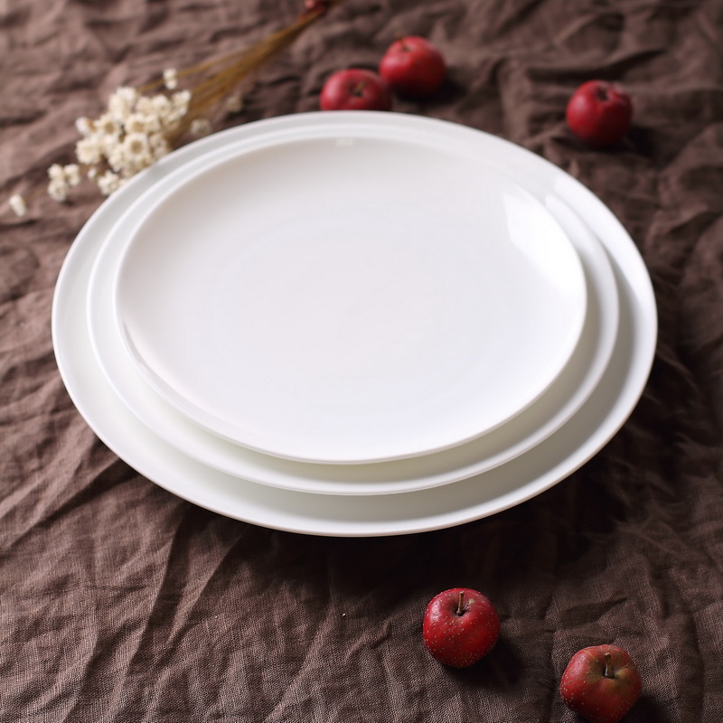 Steak West Dish Dry Fruit Disk Candy Disk Dish Ceramic Creative White Bone - ceramic Tableware