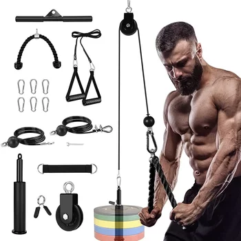 Fitness Double Rope Triceps Training High Pull-Down Resistance Rope Magic Device Gantry Frame Face Pull Equipment Accessories