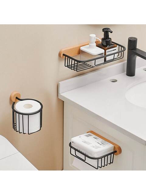 No-Drill Bathroom Tissue Box Toilet Paper Holder Toilet Paper Storage Rack Hand Towel Holder Toilet Paper Box Roll Paper Holder