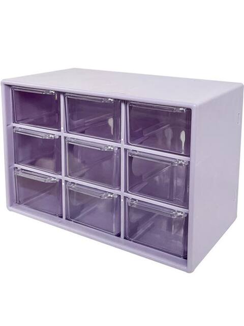 Desktop Nine-Compartment Storage Box, Transparent Drawer-Type Compartment Organizer, Suitable for Student Dormitory Desks, Can Be Wall-Mounted, Miscellaneous Item Organizer