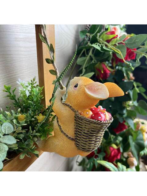 Cute climbing bunny pendant home decoration animal wall hanging outdoor courtyard balcony landscaping decorative pot hanging
