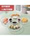 Glass Dumpling Plate with Vinegar Dish, Fat-Reducing Portion Control Plate, Household Fan-Shaped Shell-Shaped Dumpling Special Plate, Dipping Sauce Plate All-In-One