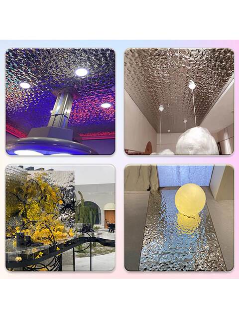 Imitation Stainless Steel Water Ripple Wave Ktv Clothing Background Wall Metallic Silver Film Plastic Wedding Self-Adhesive Wallpaper