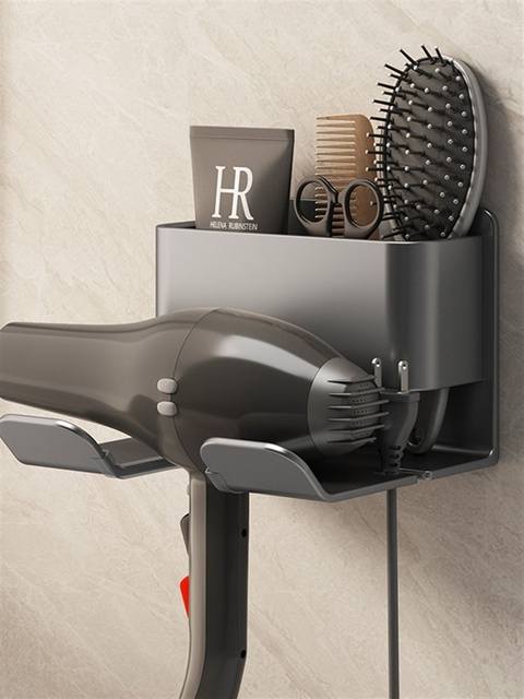 Hair Dryer Holder, No-Drill Wall-Mounted Bathroom Hair Dryer Bracket, Bathroom Hair Dryer Storage Rack, Hanging Rack