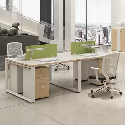 Simple modern staff combination screen partition work staff computer desk steel wood office table screen