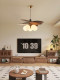 Living Room Magic Bean Chandelier, French Mid-Century Style Rattan Chandelier, Retro Cloud Fan Living Room Main Light, Dining Room Solid Wood Lighting Fixtures