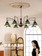 French-Style Vintage Living Room Chandelier, Main Hall Light, 2026 New Retro Designer Dining Room Light, Solid Wood Ceramic Lamp