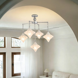 Bauhaus Restaurant Living Room Glass Chandelier High-End French Mid-Century Designer Bedroom Staircase Creative Star Lamp