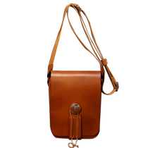 HANMIIS American retro top layer cowhide crossbody bag vegetable tanned leather men and women casual shoulder small bag mobile phone bag